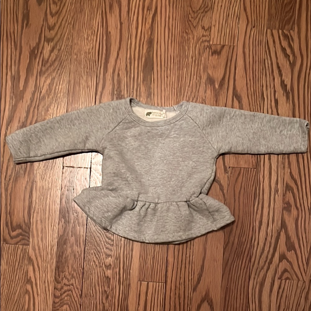 Monica + Andy gray peplum sweatshirt